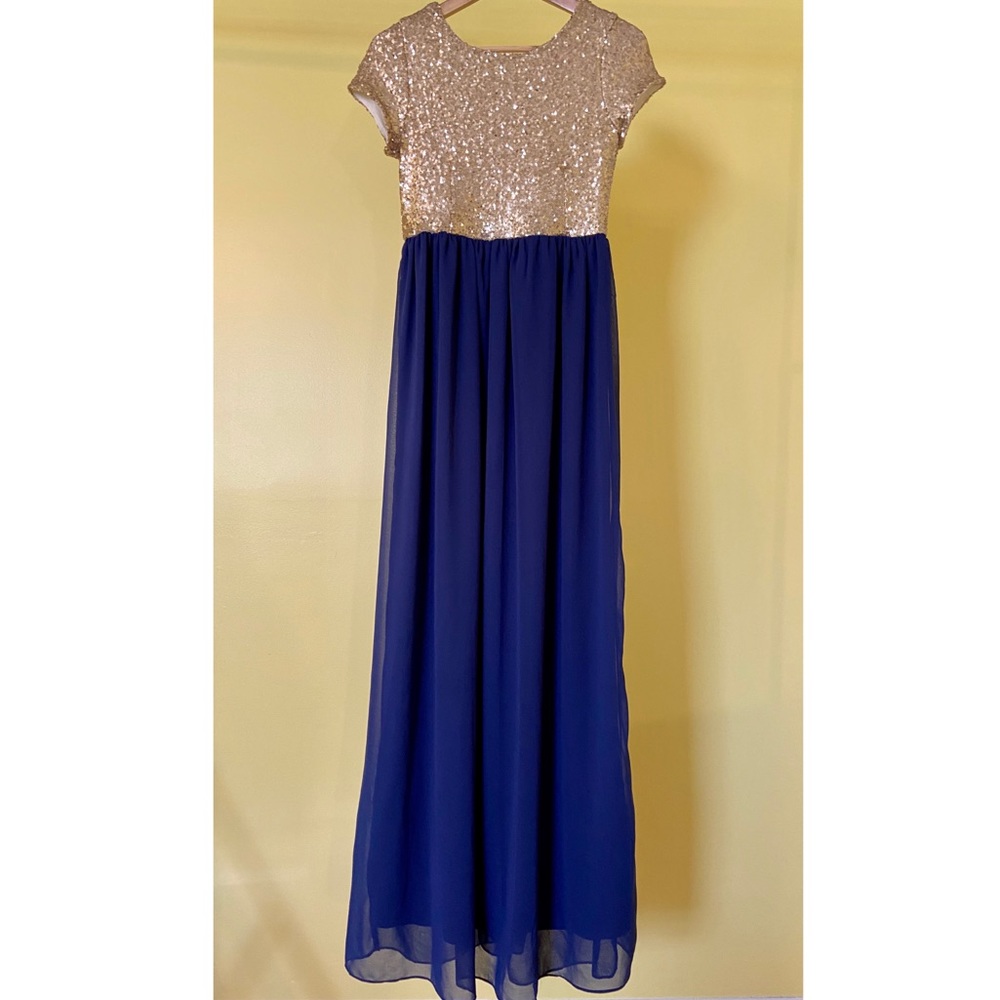 Navy & Gold Formal Dress